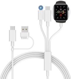 充電ケーブル3in2 USB+Type-Cポートppleウォッチ マグネット式