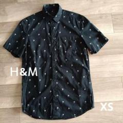 Ｈ&Ｍ　パームツリー刺繍 ブラック 半袖シャツ　XS
