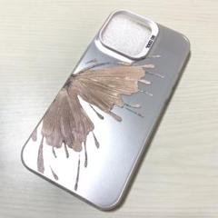 蝶デザイン シルバー iPhone14promax ケース 3-25②