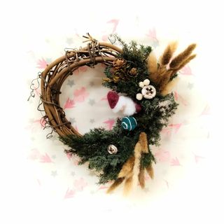 [N-4557] ハンドメイド クリスマスリース