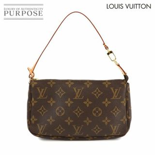 新品同様 ルイ ヴィトン LOUIS VUITTON モノグラム ポシェット アクセソワール ハンド バッグ ブラウン M51980 ゴールド 金具 VLP 90265686