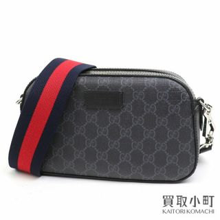 【美品】グッチ【GUCCI】GGスプリーム キャンバス ショルダーバッグ グレー ブラック メンズ カメラバッグ 斜め掛け ポシェット 574886 K5RLN 1095 GG SUPREME SHOULDER BAG【Aランク】【中古】