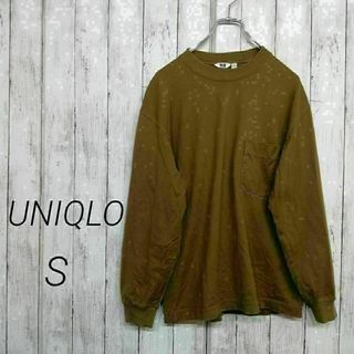 UNIQLO ユニクロ メンズ クルーネック Tシャツ 長袖 ブラウン S 09