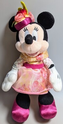 東京ディズニーランド ぬいぐるみバッジ Minne's Style Studio 2021 ミニー（花柄/ピンク） 春服