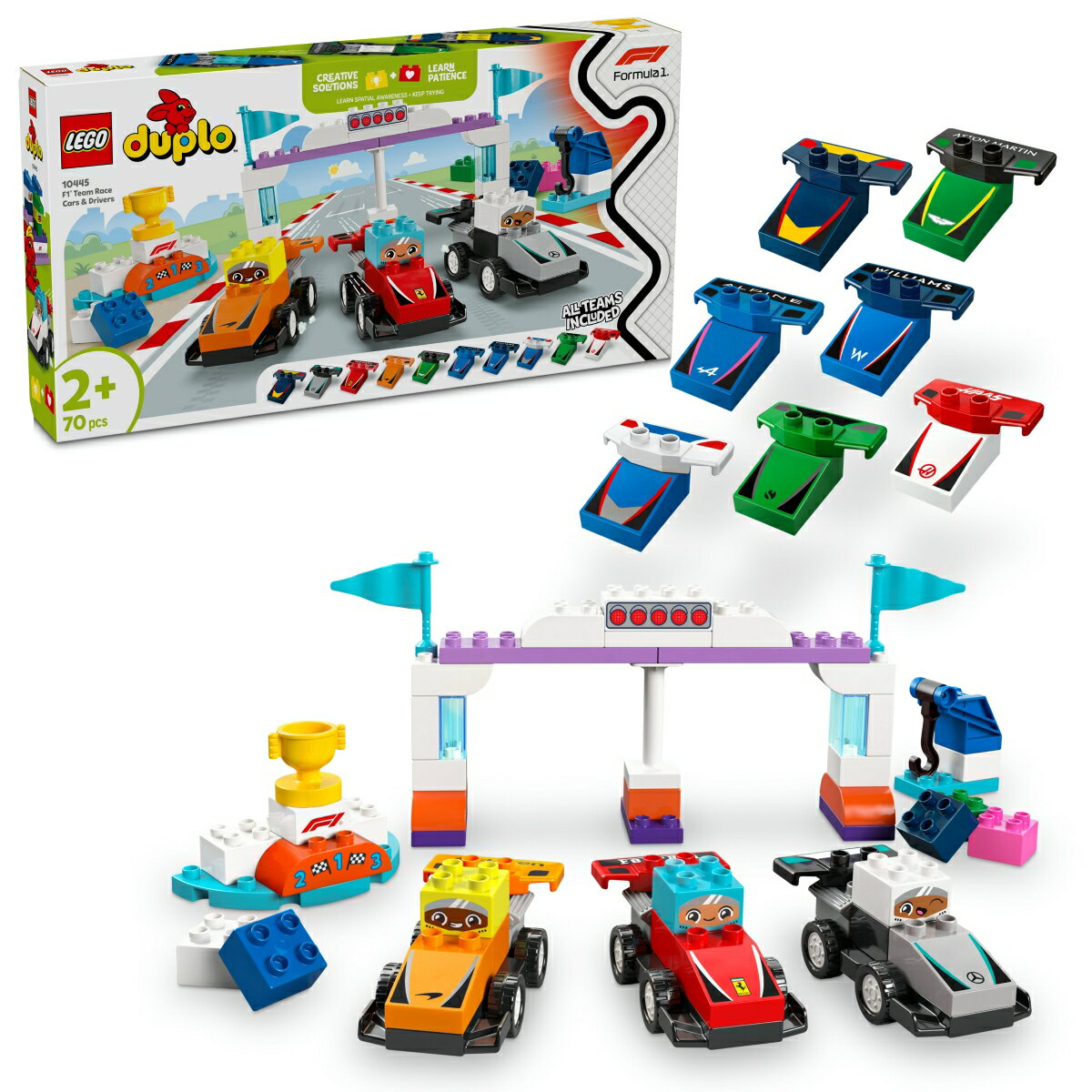 レゴ(LEGO) デュプロ デュプロのまち F1(R) レースカーとドライバー 10445 [ おもちゃ 玩具 誕生日 プレゼント ブロック 知育 男の子 女の子 子供 1歳半 2歳 4歳 幼児 ごっこ遊び おままごと 乗り物 車 ミニカー ]